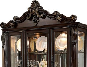 Armoire de rangement classique de luxe en bois de mahogany massif avec finition naturelle foncée pour chambre à coucher et salon - Product Image 4