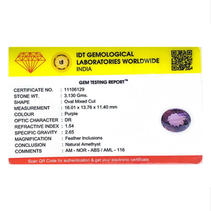Loose Amethyst Gemstone 15.65 Carat Oval Cut for Fine Jewelry - Product Image 4