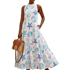 Vestido Informal de Algodón con Estampado Floral para Mujer, Vestido de Fiesta, Verano, Primavera, Mini Vestido Transpirable de Manga Corta - Product Image 5