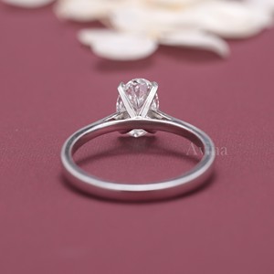IGI Certified Oval Cut Diamond Solitaire Engagement <b>Ring</b> in 14K Yellow / Rose & White Gold - Product Image 4