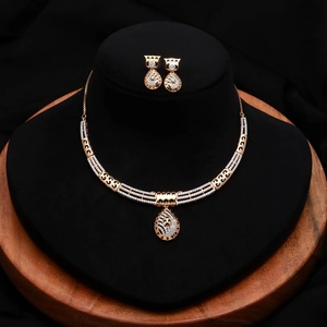 White <b>Ruby</b> Pink Gold IGI Certified <b>Necklace</b> Set Dual Tone Gold <b>Necklace</b> Bridesmaid Wedding Jewelry Indian Bridal Statement Gift - Product Image 1