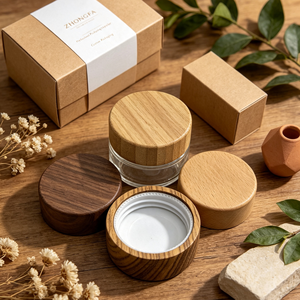 Capuchon de bouteille cosmétique en bois personnalisé pour emballage de crème, couvercle rond en bambou, fabrication OEM, vente en gros directe d'usine pour marques - Product Image 6