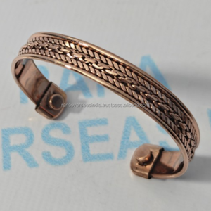 Brazalete Terapéutico Biomagnético de Cobre Puro Hecho a Mano, Ecológico y Moderno, Ajustable, Regalo para Él y Ella, Precio Razonable - Product Image 3