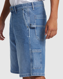 Pantalones Cortos de Lona Tejida de Alta Calidad, Pantalones Casuales Azules de Cintura Alta, Cintura Elástica, Secado Rápido para Hombre, 180g - Product Image 3