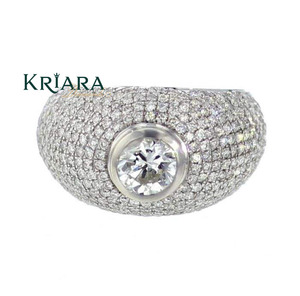 Anillo de Diamantes de Plata 925 para Mujer, Corte Brillante Redondo, Diamante Blanco Natural, Anillo de Compromiso de Lujo - Product Image 1