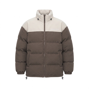 Chaqueta Acolchada para Hombre Hawk Eye con Bloques de Color, Cuello Alto, Abrigo Cálido de Invierno, Cierre de Cremallera, Ajuste Holgado, Estilo Casual - Product Image 1