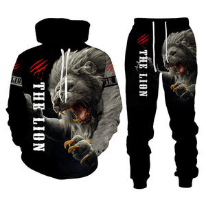 Conjunto Deportivo RICSA INTERNATIONAL con Capucha y Estampado de León, para Hombre, Negro, 180g, Poliéster, Sublimación, Ropa Deportiva, E-Sports - Product Image 2