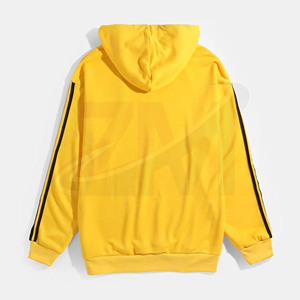 Sudadera con capucha amarilla 100% algodón, forro polar, para hombre, invierno, 450GSM, al por mayor, lisa, unisex - Product Image 2