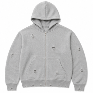 Sweat à capuche zippé vintage premium effet vieilli, coupe oversize en molleton de coton, streetwear d'hiver, impression sérigraphique de logo personnalisé, OEM ODM - Product Image 5