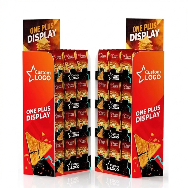 Foldable for Floor Standing Cardboard Display Stand with 3 Shelves for Retail Use Customizable Size & Color
