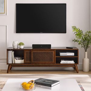 Mobile TV in Rattan Stile Mid-Century Modern da 59 Pollici, Mobile Intrattenimento/Console Multimediale per TV da 65 Pollici, per Soggiorno e Camera da Letto - Product Image 2