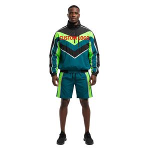 ชุดวอร์มผู้ชายแบบสองชิ้นหลากสี ชุดกันลมคุณภาพสูง ผลิตจากไนลอน พร้อมซิปและกางเกงขาสั้น รุ่นปี 2026 - Product Image 2