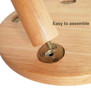Natural Solid Wood Step <b>Stool</b> Plant Stand Round Footrest with Detachable Legs Portable Vanity <b>Stool</b> for Living Room - Product Image 4
