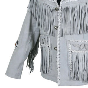 Chaqueta de Gamuza con Flecos para Hombre y Mujer, Acabado Suave y Lujoso, Proveedor de Moda Occidental - Product Image 3