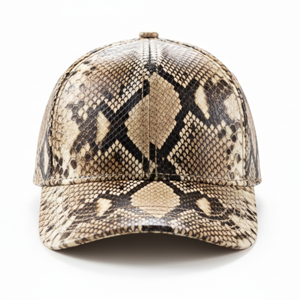 Gorra de Cuero con Textura de Piel de Serpiente de Alta Calidad, Logotipo Personalizado, Gorras de Moda al por Mayor, Gorra Ajustable de Estilo Urbano, Accesorios de Moda - Product Image 3
