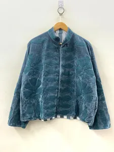 Designer Cotton Velvet Suzani Embroidered Indian Boho Women Winter <b>Jacket</b> Hippie Unisex Coat Wholesale Supplier - Product Image 3