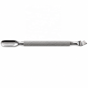 Pousse-cuticules double extrémité MJW, ciseaux à ongles biseautés, nettoyeur d'ongles en acier inoxydable, manche antidérapant moleté, outils de manucure et pédicure - Product Image 4
