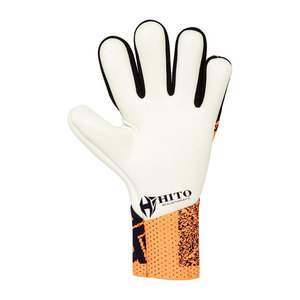 Guante de Portero Personalizado de Color Naranja y Morado con Malla Completa en los Dedos, Elástico y de Corte Negativo - Product Image 3