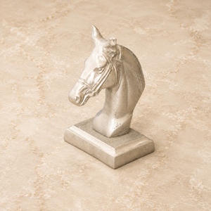 Luxury Brass Horse Head Sculpture with White Marble Base Handcrafted Abstract <b>Art</b> Modern Table Decor Premium Home Office Accent - Product Image 3