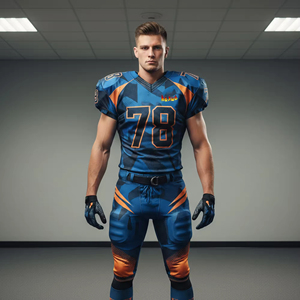 Uniforme de football américain respirant grande taille 100% polyester, sublimation intégrale, matériau durable, uniforme de football américain OEM - Product Image 1