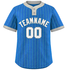 Camiseta Deportiva Profesional de Béisbol para Hombre, Ligera, de Manga Corta, con Cuello de Dos Botones y Patrón a Rayas, para Deportes de Equipo - Product Image 1