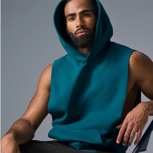 Sudaderas con Capucha sin Mangas para Hombre, Sólidas, para Gimnasio, Deportivas, Elásticas, Cómodas, de Forro Polar, para Fitness, Culturismo - Product Image 1