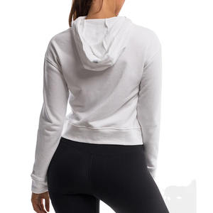 High Quality Women's <b>Long</b> <b>Sleeve</b> <b>Top</b> Cotton Fleece Crop Hoodie New Arrival High Trending Fitness Hoodies & Sweatshirts - Product Image 4