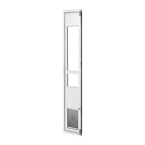 Porta per Cani Regolabile in Altezza per Porte Scorrevoli in Vetro da 75 7/8" a 80 11/16", Telaio in Lega di Alluminio con Design a Chiusura, Stile Francese - Product Image 1