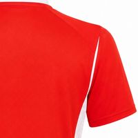 Jersey Rugby Wanita Merah Bermotif Sublimasi Lengan Pendek Atasan Olahraga Pakaian Tim Seragam Atletik Kaos Latihan Kompetisi Luar Ruangan
