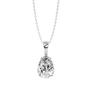 Pendentif solitaire en diamant de laboratoire taille poire 2 carats, collier en or massif 18 carats, bijoux fins pour femme, chaîne assortie - Product Image 3