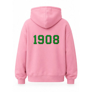 Sudadera Alpha Kappa Alpha AKA Rosa Verde con Capucha, Ropa con Letras Griegas de la Hermandad, Prenda Cómoda e Informal - Product Image 3