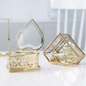 Ornamental Metal & Glass Jewelry <b>Box</b> Decorative <b>Trinket</b> Container for Rings Earrings Necklace Bracelet Home Display - Product Image 5