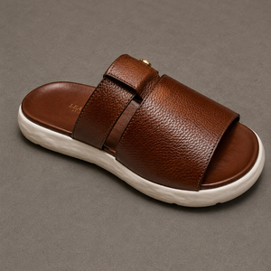High Quality Genuine Leather Mens Slippers Foam Midsole <b>Rubber</b> Outsole Slip Resistant Casual Summer Comfortable 2026 Slip-on - Product Image 2