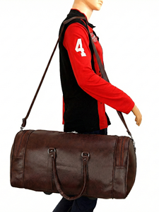Dark Brown Leather Luxury Duffle Bag <b>Men</b> Large Travel Weekender <b>Gym</b> Sports Overnight Carry Luggage Water Resistant Vintage <b>Gift</b> - Product Image 4