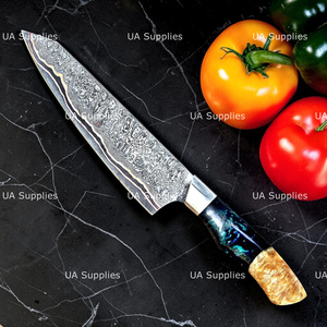 Cuchillo de Chef de Cobre Damasco Hecho a Mano, Cuchillo de Cocina Forjado de Alta Calidad, Cuchillo Profesional para Cocinar, Mango Personalizado, Marca Privada - Product Image 3