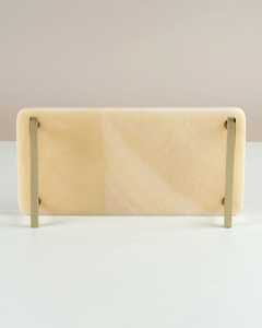 Top Design Modern Rectangle Marble <b>Serving</b> Plate with <b>Gold</b> Handles Minimalist Design Durable Dish Export Quality - Product Image 2