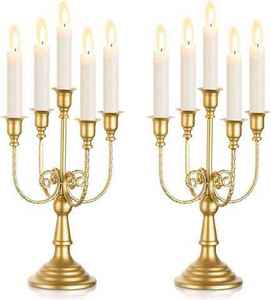 Candelabro de Metal Plateado para Navidad, Decoración Interior de Lujo, Iluminación Romántica para Mesa de Comedor, Candelabro Clásico para Decoración del Hogar - Product Image 5