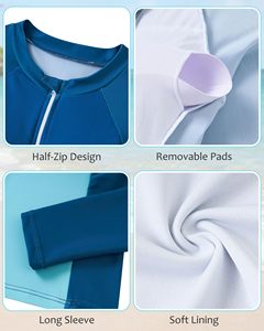 Traje de Baño de Una Pieza Personalizado OEM, Bikini de Manga Larga con Cierre, Ropa de Playa Transpirable para Mujer, Traje de Baño para Surf - Product Image 6