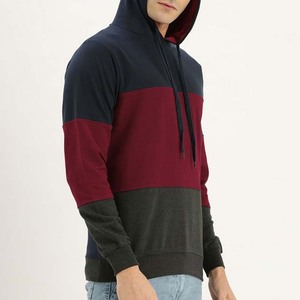 Sweat-shirt à capuche pour homme, coupe classique, coton French Terry, style color block, décontracté, pour l'automne - Product Image 4