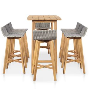 Set da pranzo all'aperto in legno massiccio di Acacia 9 pezzi di mobili da giardino durevoli per riunioni confortevoli - Product Image 3