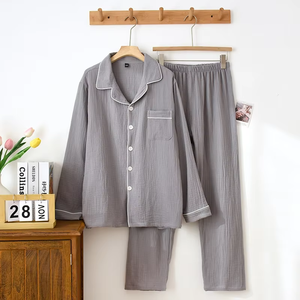 Pyjamas et peignoirs de luxe personnalisés pour femmes, vêtements de nuit tissés pour l'été et l'hiver, pour hommes et femmes - Product Image 4