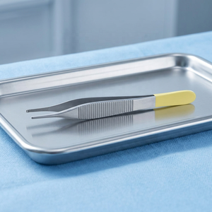Pinces à tissus en acier inoxydable avec manche jaune, instrument chirurgical de classe I certifié CE, utilisation manuelle - Product Image 2