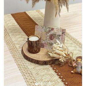 ผ้าปูโต๊ะมาคราเม่สไตล์โบโฮขนาด 72 นิ้ว แบบเรียบง่ายสไตล์บ้านไร่ พร้อมพู่ห้อยสไตล์โบฮีเมียน สำหรับตกแต่งวันขอบคุณพระเจ้าและงานปาร์ตี้ - Product Image 6