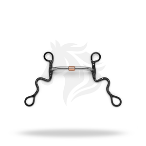 Mors à cheval S Shank Pivot Cricket Roller Silver Curb, équipement d'équitation - Product Image 1