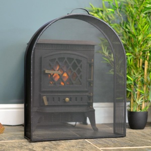 Protector de Chimenea Metálico Guardian Arch, Panel Único, Malla Fina, Resistente al Calor, Protector de Chispas, Escudo de Seguridad para Chimenea Independiente - Product Image 1