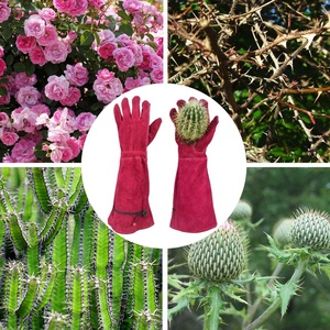 Wholesale <b>Ladies</b> Long Sleeves <b>Garden</b> <b>Gloves</b> Rose Pruning Planting Work <b>Gloves</b> Cowhide Leather Goatskin Anti-Slip Thorn Nylon - Product Image 4