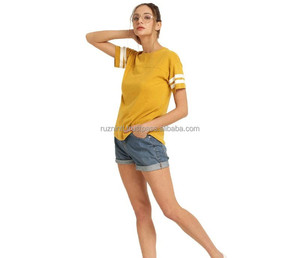 เสื้อยืดผ้าฝ้ายลำลองคอกลมแขนสั้นสำหรับผู้หญิงใส่ในชีวิตประจำวัน - Product Image 3
