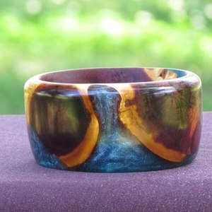 Epoxy wood resin bowl handmade decorative fruit bowl modern kitchen home decor table centerpiece - Product Image 2