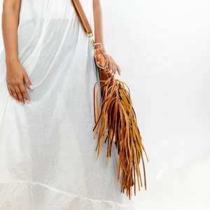 New Best Seller Hand Tooled Leather Western Women Crossbody Purse Hair On Cowhide Fringe <b>Conceal</b> Carry Genuine Leather Handbag - Product Image 5