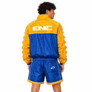 Survêtement unisexe streetwear color block imperméable coupe-vent avec short et veste, zippé réfléchissant pour hommes et femmes, et sweats à capuche pour hommes - Product Image 2
